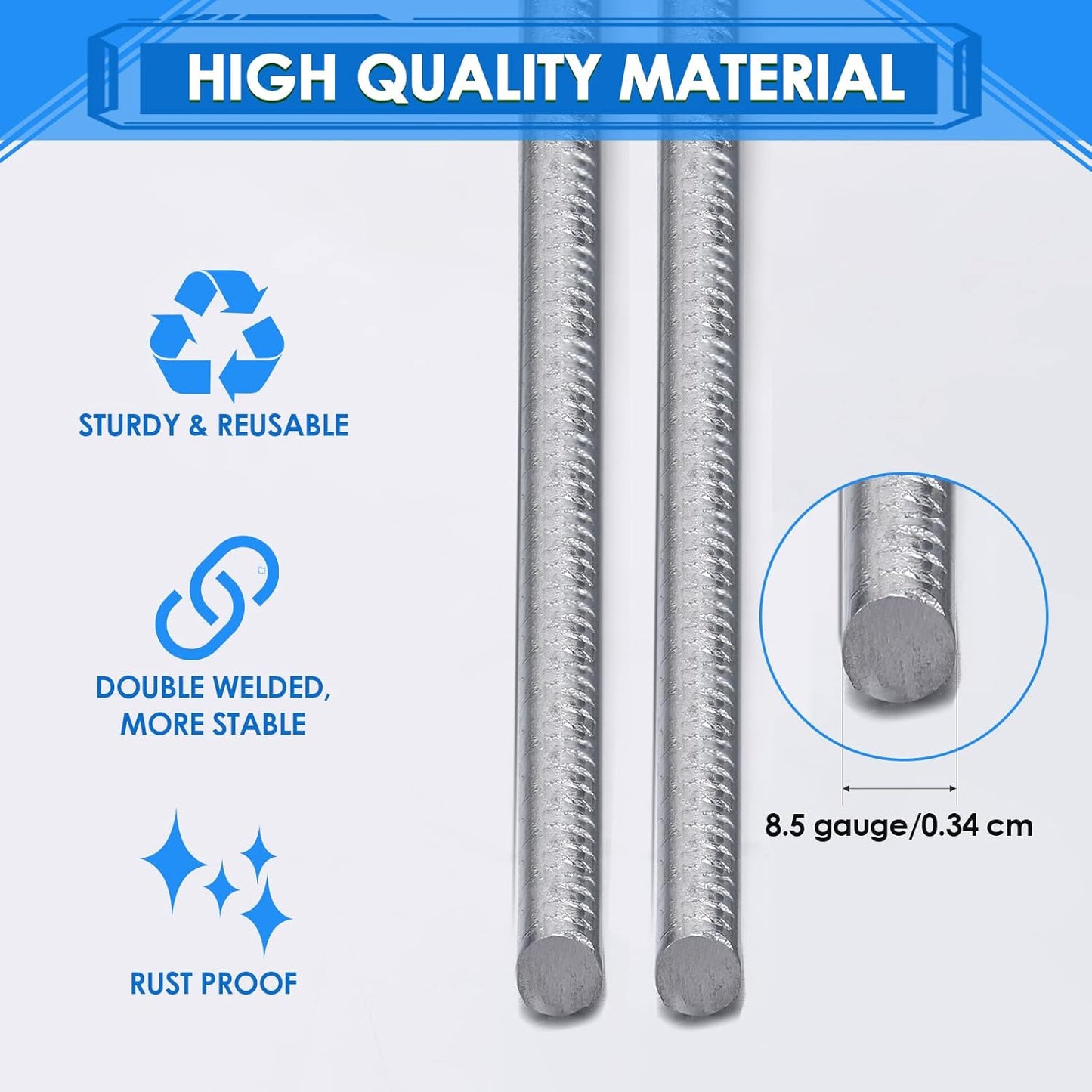 100 Pcs H Stakes for Yard Signs 30'' x 10'' Metal Heavy Duty H Frame Wire Stakes Weatherproof Metal Holder for 4mm 5mm Corrugated Signs Advertising Board Guidepost Yard Halloween Decor