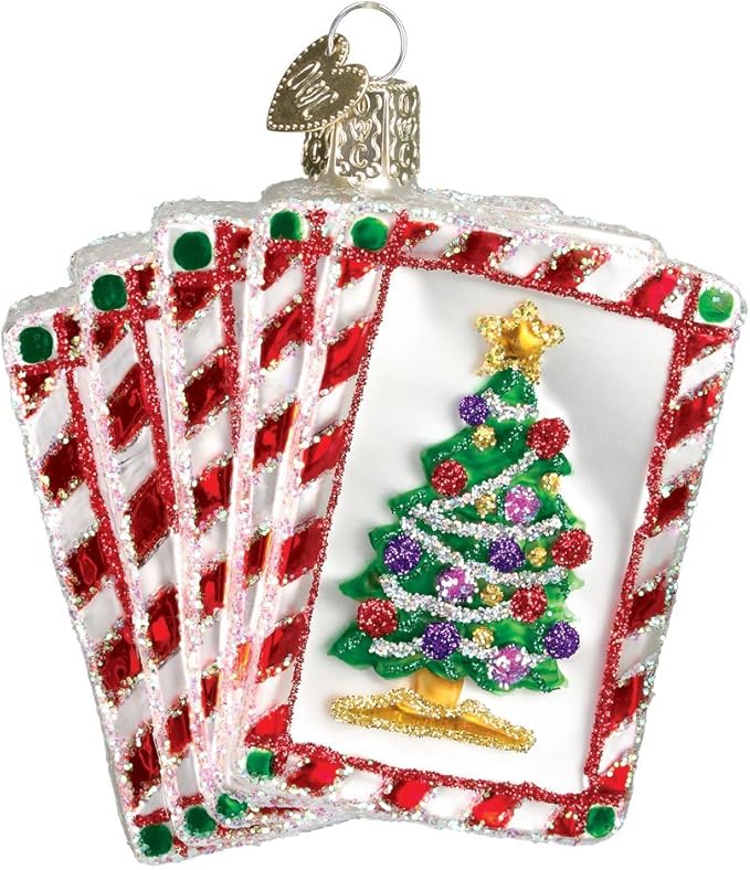Old World Christmas Vegas Royal Flush Glass Blown Ornament for Christmas Tree, Handcrafted Holiday Decoration, Gamble Collection