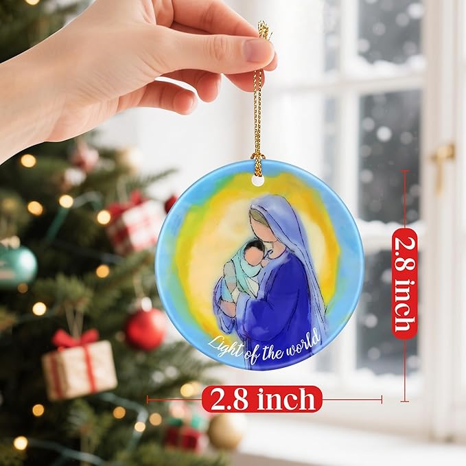 Virgin Mary and Jesus Ornament, Christmas Ornaments: Christmas Tree Decorations, Holiday Decor, Stocking Stuffers, Gift Ideas, Xmas Gift, Christian Gifts & Religion Gifts