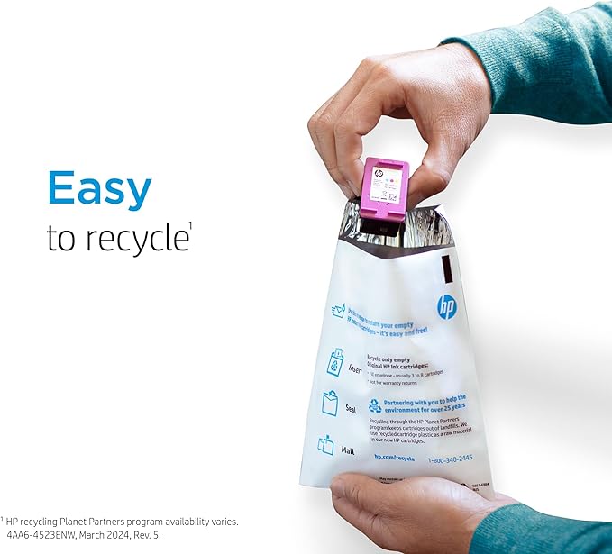 HP 65 Tri-Color Ink Cartridge | Works with AMP 100, DeskJet 2600, 3700; Envy 5000 | Eligible for Instant Ink | N9K01AN