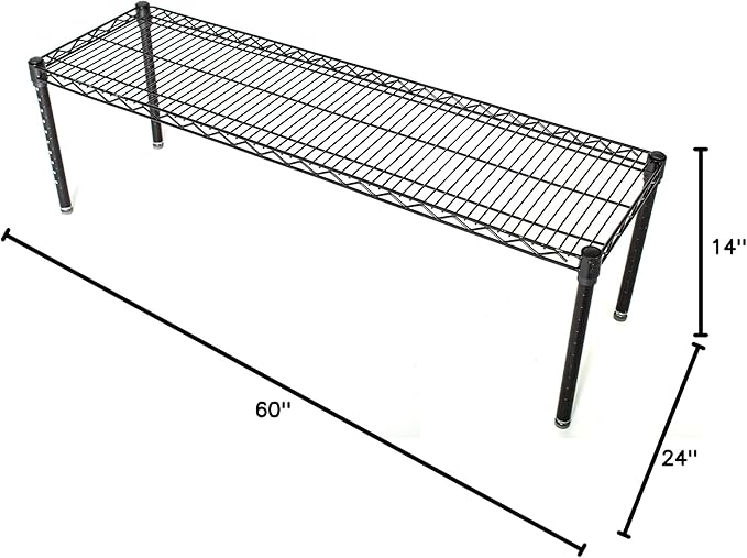 Omega Products Corporation 24" Deep x 60" Wide x 14" High Black Stationary Dunnage Rack