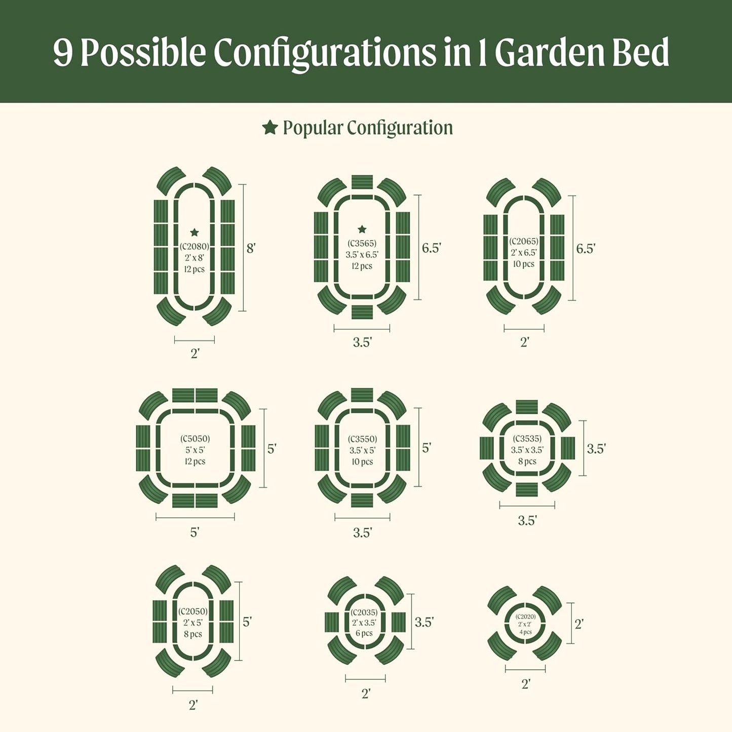 Vego Garden 32" Extra Tall Oval Metal Raised Garden Bed Kit - 9 in 1 Modular Planter Box for Vegetables, Flowers, Fruits - Pearl White