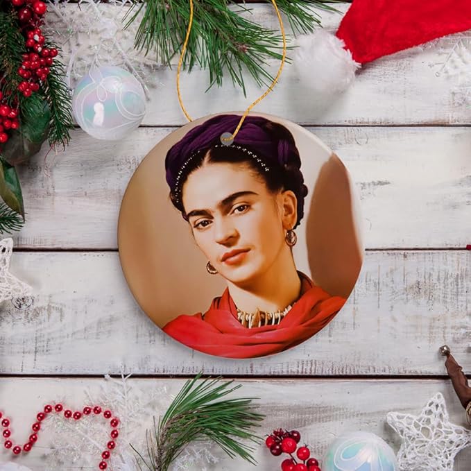 Pop Culture, Movie, and Music Themed Trendy Christmas Ornaments (Frida Kahlo Ornament)
