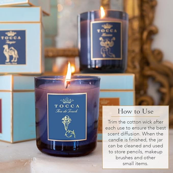 TOCCA Marrakesh 10oz Candle - Patchouli & Amber Scented, Hand Poured Soy-Wax Blend with 100% Cotton Wick, 60 Hour Burn Time
