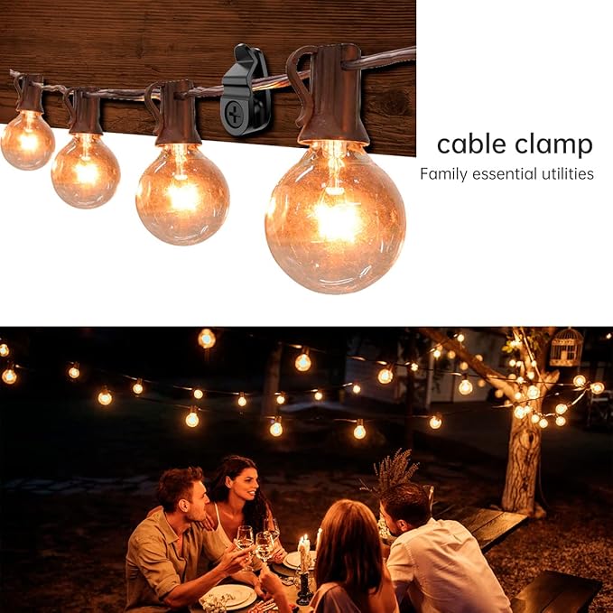 String Light Hanger Hooks,Screw in Hooks for Hanging Christmas Light,Led Fairy Led Light Clips,Black,50 Pack (Big)