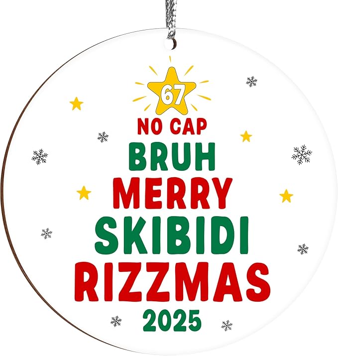 67 Christmas Ornament, 67 Ornaments for Xmas Tree, Funny Christmas Ornaments 2025, 6 7 Meme Ornament for Teens, Six Seven Gifts, Gag Gifts for Teens, Teen Girls Trendy Stuff