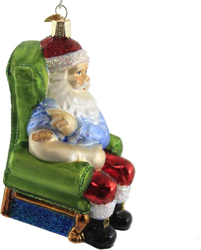 Old World Christmas Santa Vaccinated Glass Blown Christmas Tree Ornament