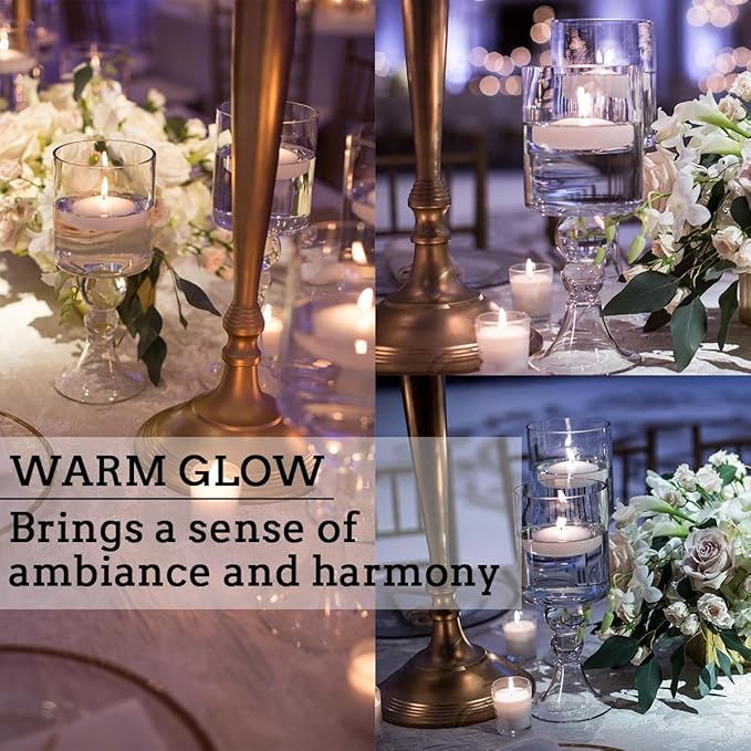 White Floating Candles Set of 36, Unscented Candles for Weddings, Pool Party, Home Decor Holiday & Dinner Centerpieces (3 Inch)