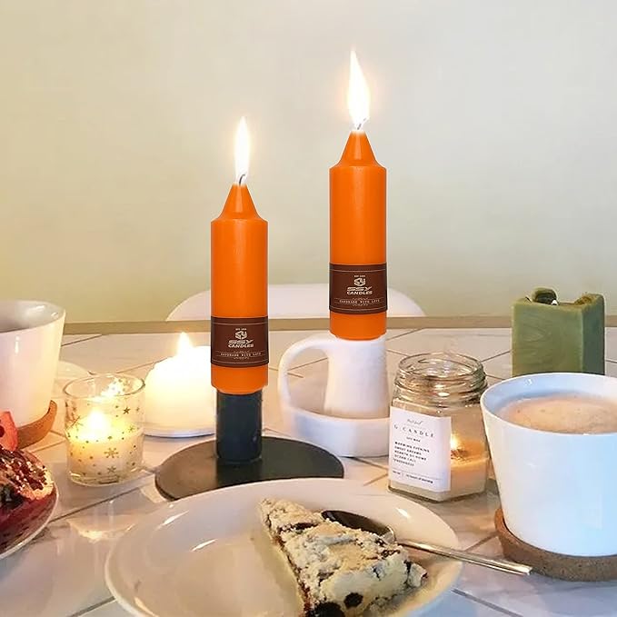 5 Inch Taper Candles CandleSticks Unscented Candles Handmade Set of 4 Spiral Candles Twisted Candlesticks for Thanksgiving Day Home Decoration(Vitality Orange)