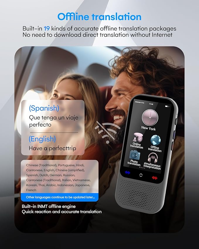 Language Translator Device No WiFi Needed, Upgraded S80 Pro Ai ChatGpt PortableTranslator with 138 Languages, Real-Time Two-Way Voice Offline/Photo/Translation Device for Travel Business Learning