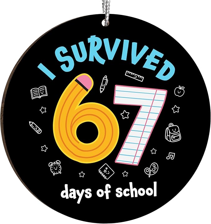 67 Christmas Ornament, 67 Ornaments for Xmas Tree, Funny Christmas Ornaments 2025, 6 7 Meme Ornament for Teens, Six Seven Gifts, Gag Gifts for Teens, Teen Girls Trendy Stuff (Pencil 67)
