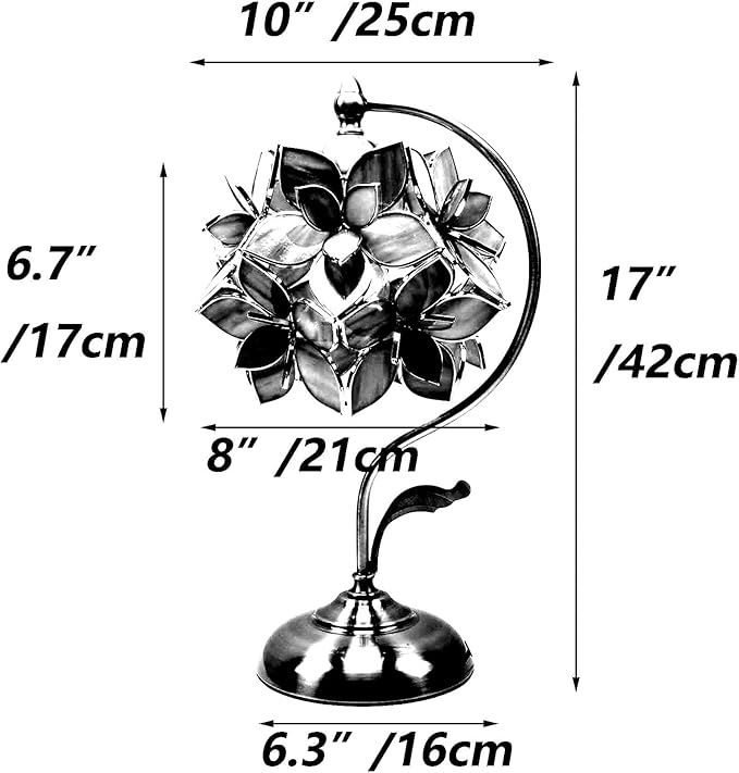 Bieye L10922 Tiffany Style Stained Glass Flower Petal Table Lamp with Brass Base for Home Décor (Orange, 8" Rose Lily)