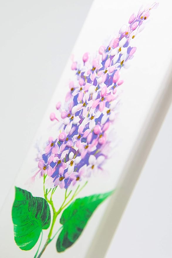 Flatyz Handmade Candle Gift Set With Steel Base - Flower Mothers Day Gift - Spring Design Lilac Candle for Women - Unique Cute Aesthetic