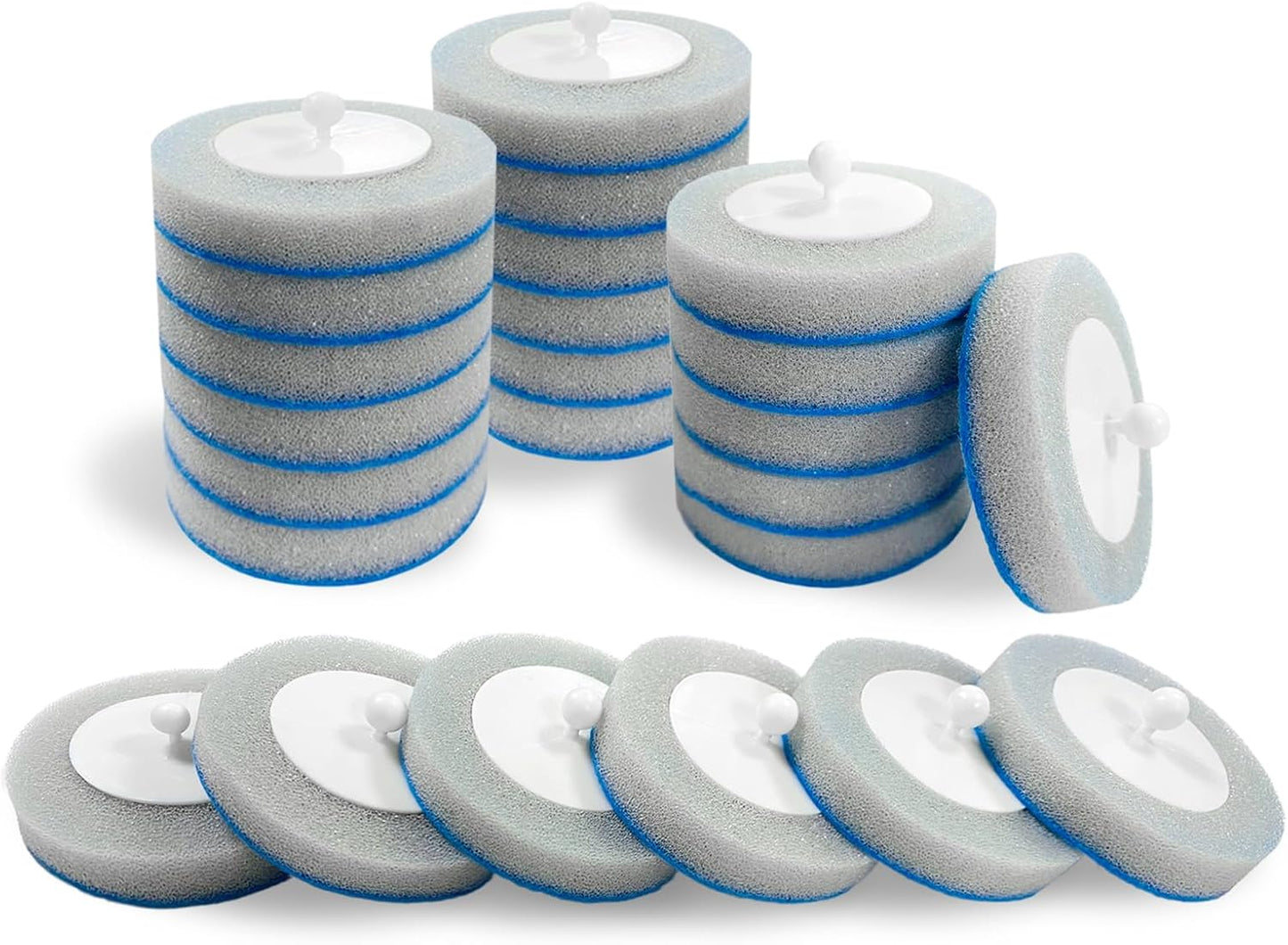 Disposable Toilet Brush&Holder with 18pcs Refills Pads, Toilet Cleaning Kit System,Toilet Bowl Cleaner Wand Holder and Set (24 Replacement Pads Refills)