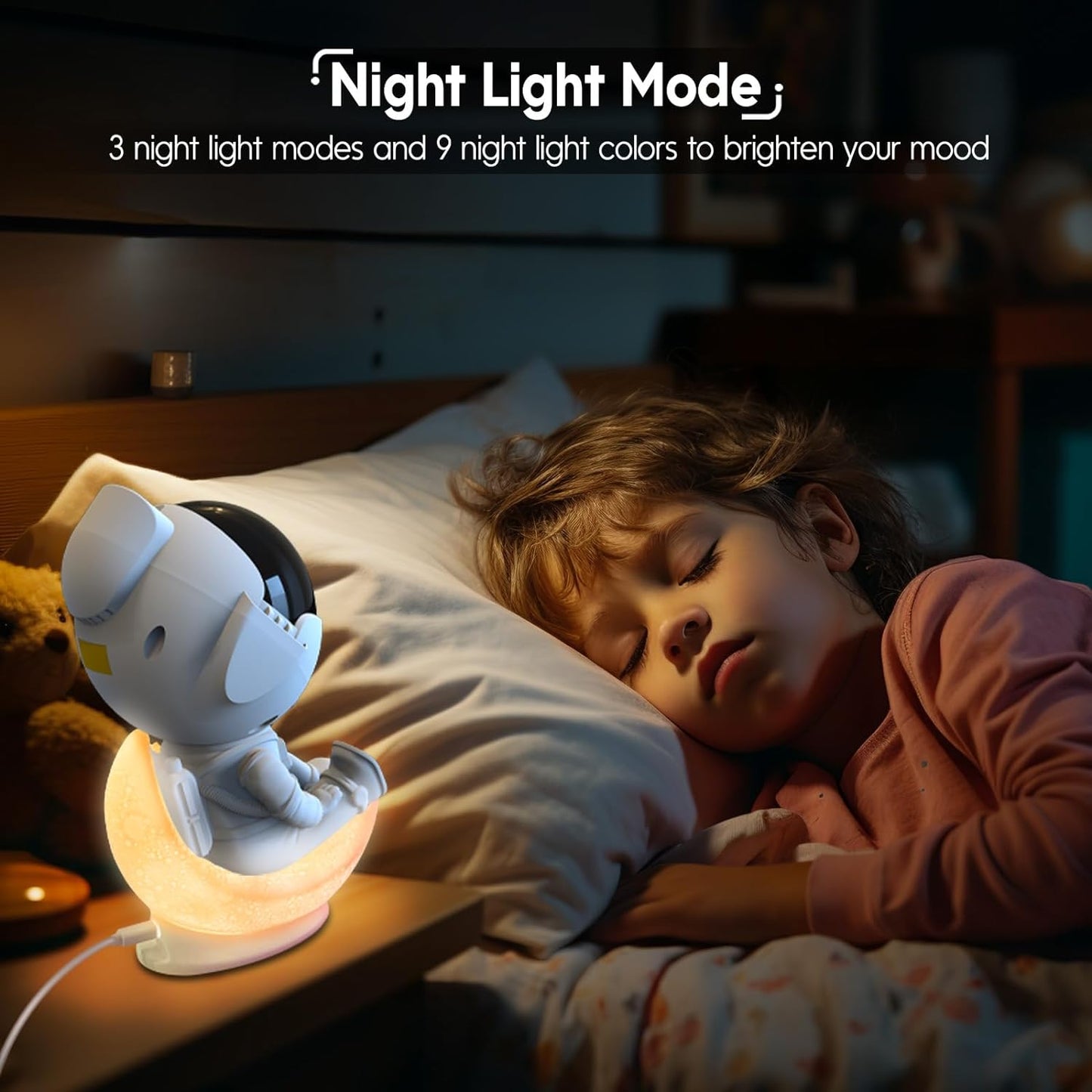 Rossetta Astronaut Projector, Space Projector Star for Bedroom, Galaxy Night Light with Timer and Remote, Kids Adults Room Decor Aesthetic, Gifts Christmas, Birthdays, White (HJ-XKD07)