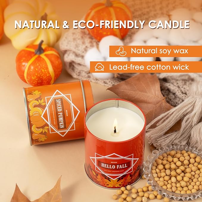 Fireside Night Fall Scented Candle – 9 oz Soy Wax in Travel-Friendly Reusable Tin, Non-Toxic & Clean Burning, 50-Hour Burn – Cozy Autumn Fragrance, Holiday Gift & Fall Decor for Women & Men