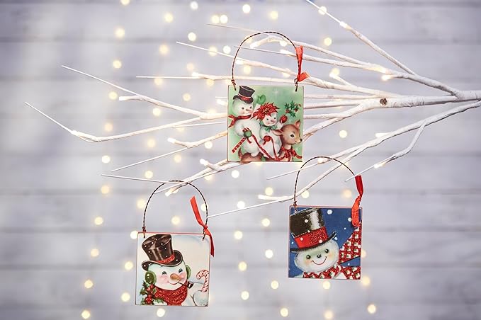 Primitives by Kathy Retro Snowmen Ornament Set