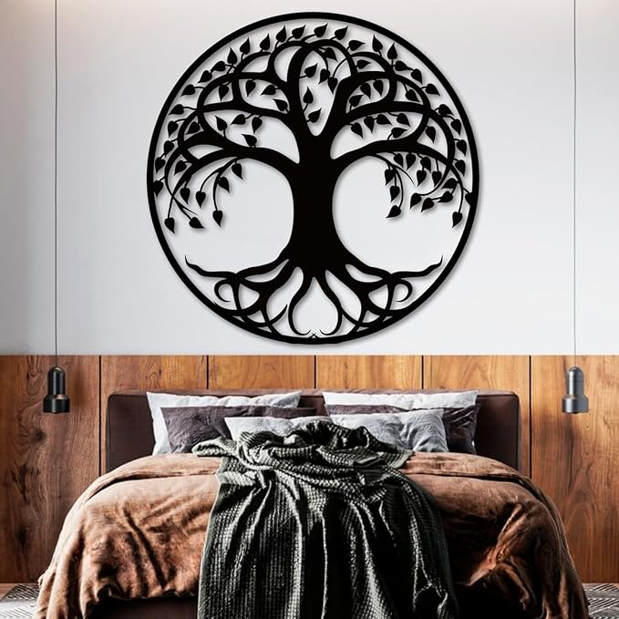 Tree of Life Wall Art,Metal Tree Wall Decorations for Living,Dining Roo,Tree of Life Metal Wall Art(39"×39", Style 5)
