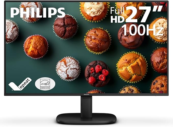 Philips 27B2N2100 27 inch FHD (1920 x 1080) 100Hz Gaming Office Monitor, Energy Star Certified, EPEAT Gold Certification, HDMI & VGA, 4 Year Advance Replacement Warranty