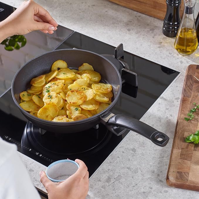 Fissler Ceratal Comfort Ceramic 9.5 Inch Non-Stick Frying Pan, Orbit Black, Made without PFAS
