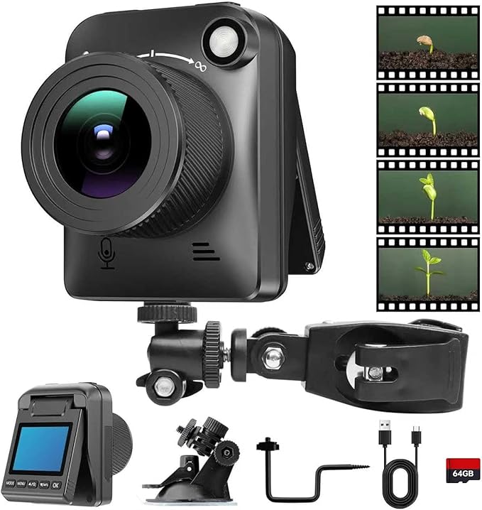 Time Lapse Camera, 4K FHD Timelapse Camera for Outdoor, Equipped with IP66 Waterproof, 64GB TF Card, 180 Days Standby for Recording Construction, Plant Growth, Weather Change