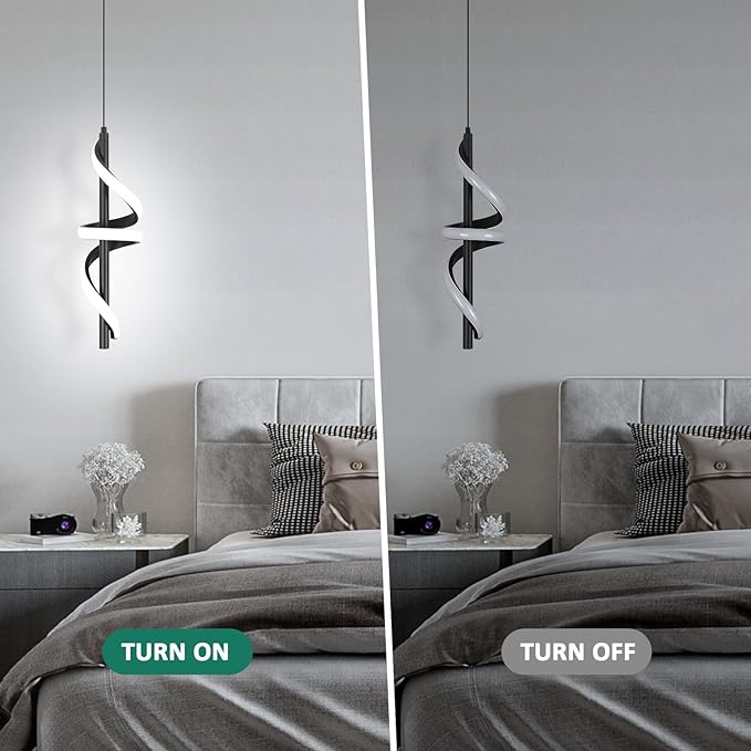 CANEOE Black Pendant Light Fixtures, Adjustable Modern Pendant Lights for Kitchen Island Small Pendant Lighting for Kitchen Island Dining Room Bar Living Room Bedroom Hanging Light Fixtures,1 Pack