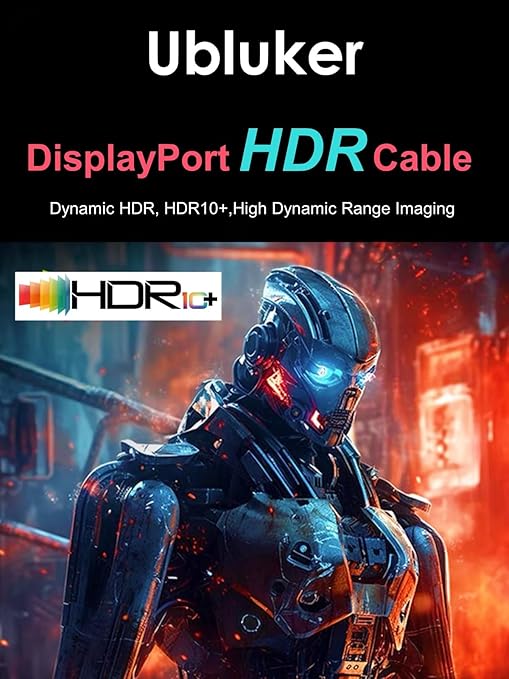 10K 8K DisplayPort 2.1 Cable 54Gbps 25 FT, Certified DP to DP Cord 4K 240Hz 165Hz 144Hz 120Hz 10K 8K 120Hz Nylon Braided UHBR HDCP2.3 FreeSync G-Sync RTX5090 Gaming Monitor PC Projector