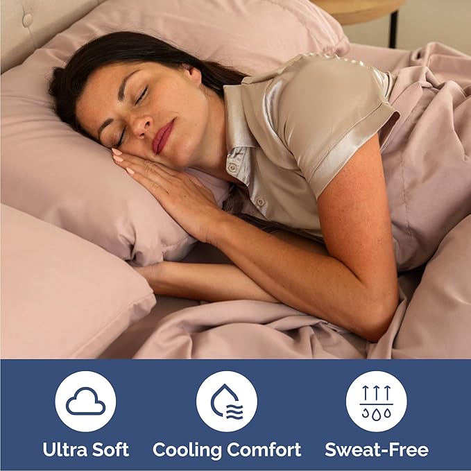 Queen Size 4 Piece Sheet Set - Comfy Breathable & Cooling Bed Sheets Set - Hotel Luxury Bedding for Women, Men, Kids, Teens, Boys & Girls - Deep Pockets, Ultra-Soft, Wrinkle Free - Oeko-Tex - Mauve
