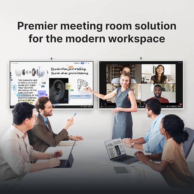 NearHub Board S Pro 55" Windows 11 Smart Interactive Whiteboard 4K UHD Touchscreen, 16GB RAM + 128GB Storage,Built-in 4K Camera+8 Mics+2 Speaker,Native Zoom Rooms & Microsoft Teams (Board+Wall Mount)