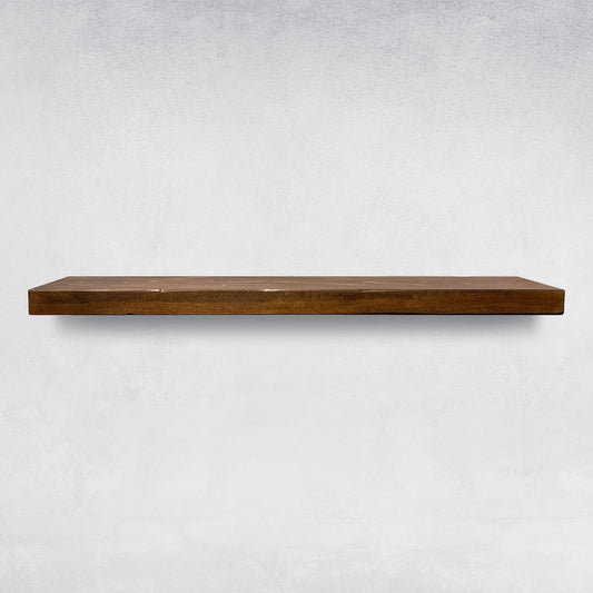 URBANDI, Rustic Floating Shelves, Set of 2, Hidden Bracket, Solid Wood, Heavy Duty, Wall Mounted Shelves, (Provincial, 12Wx8D)