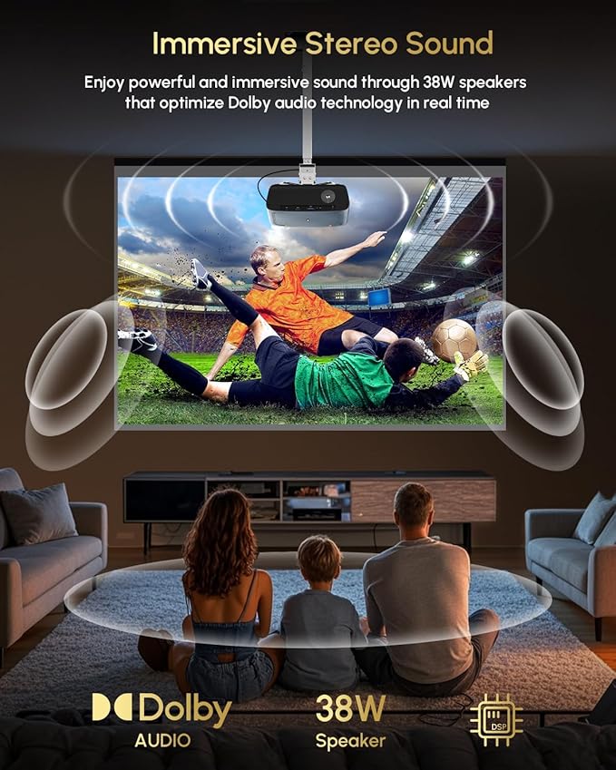 Smart 4K Projector Google TV & Built-in Apps, 2400ANSI High Bright Daylight Projector, Ultra HD Daytime Projector ToF Auto Focus/Keystone, WiFi6/Bluetooth/HDMI2.1 for Home Theater Outdoor Movie Gaming