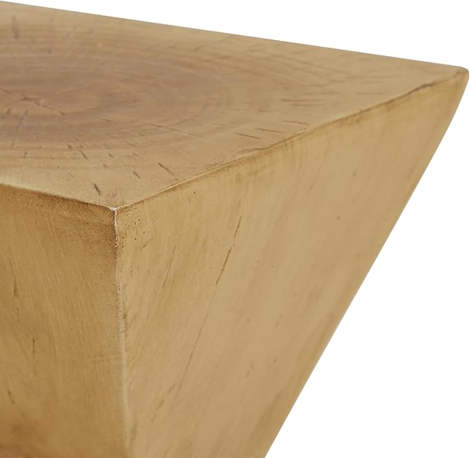 Modern Side Table with Geometric Design, Stylish Accent End Table for Living Room & Bedroom, Contemporary Black Accent Furniture for Home Decor (Light Natural)