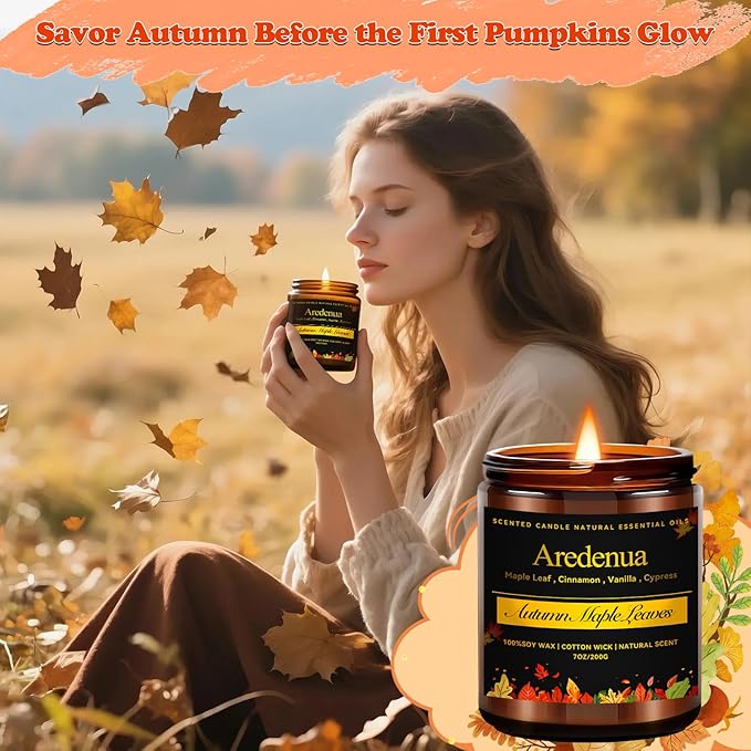 Vanilla Pumpkin Candle – Warm Holiday & Winter Pumpkin Aroma, Hand-Poured Soy Candle for Christmas Home Décor & Cozy Seasonal Gifting