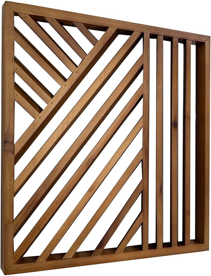 Musanpou Wooden Geometric Home Wall Decor Slatted Wood Design Wall Sculpture，Set of 3 Wood Wall Art decorate，Boho Bathroom Bedroom Living Room rustic Home Decoration