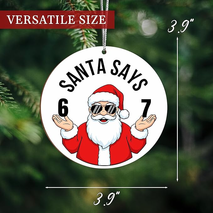 67 Christmas Ornament, 67 Ornaments for Xmas Tree, Funny Christmas Ornaments 2025, 6 7 Meme Ornament for Teens, Six Seven Gifts, Gag Gifts for Teens, Teen Girls Trendy Stuff