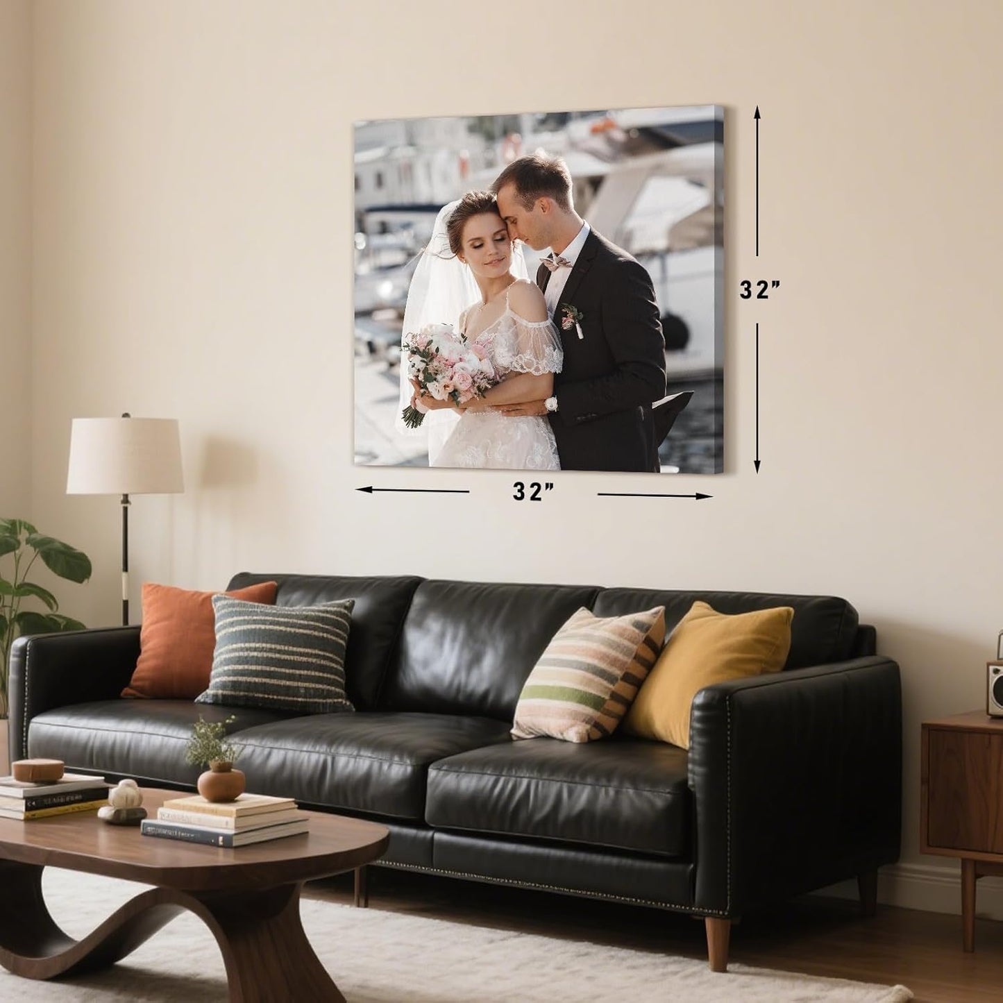 Personalized Custom Canvas Prints with Your Photos & Text, Customized Picture Print, Transform Own Images Into Framed Wall Art Digitally Printed Photo to Canvas, Keepsakes Gifts for Family 24x24’’
