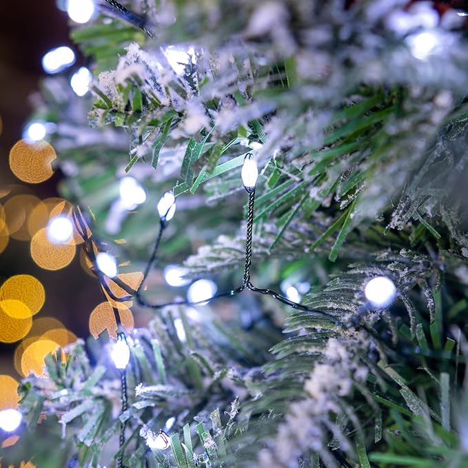Firecracker Fairy Lights,10FT 100Leds Waterproof Twinkle Lights Plug in,8 Modes Remote String Light for Indoor Outdoor Christmas Wedding Birthday Patio Garden Decor,Green Wire,Cool White