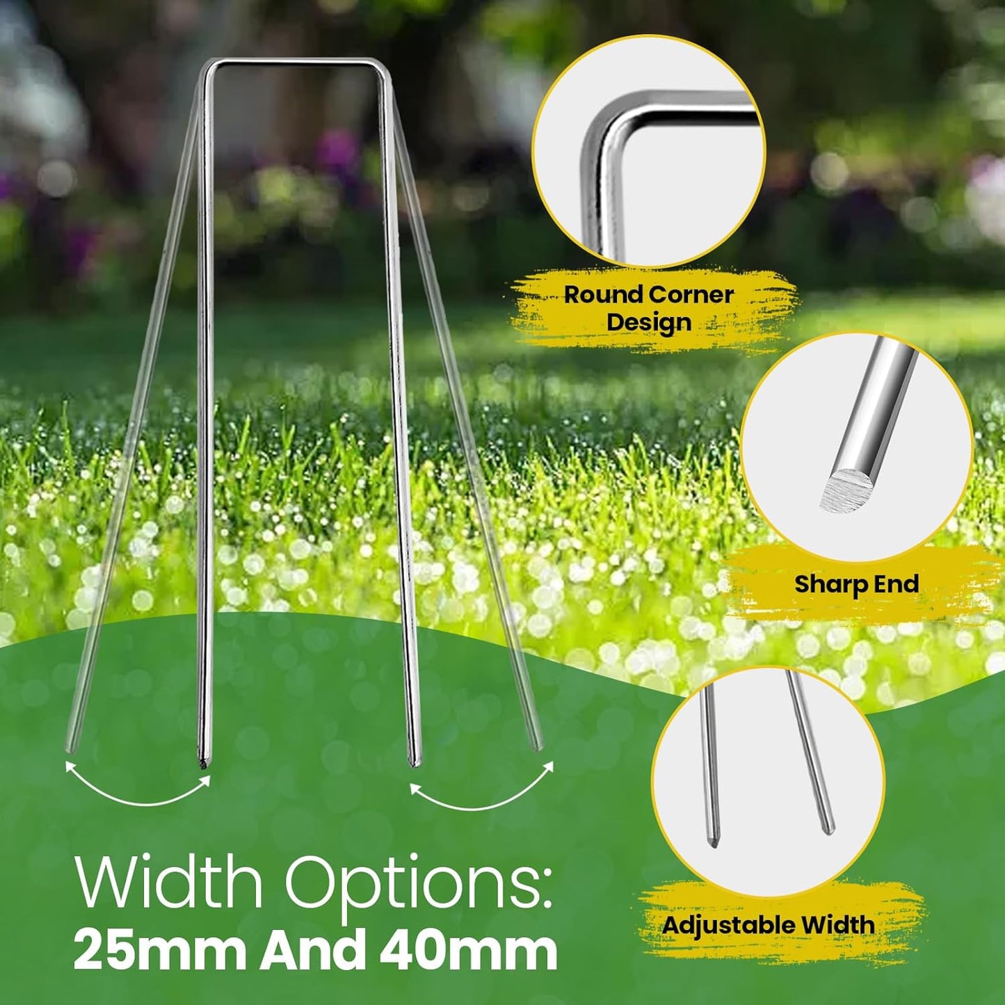 Landscape Staples 12 Inch 60 Pack, Garden Stakes Galvanized Garden Staples 11 Gauge, Plant Cover Stakes for Lawn Weed Barrier