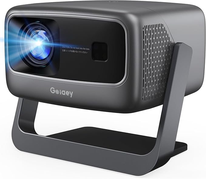 [2000 ANSI/ Official-NetfIix/360°Stand] Outdoor Projector with WiFi and Bluetooth, Auto Focus, Auto Keystone 4K Projector Native 1080P Support 36W DoIby Audio Smart Projector