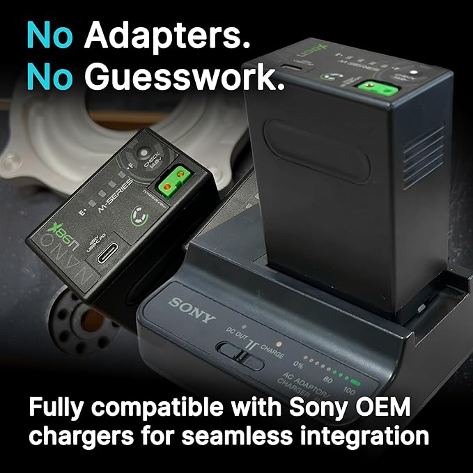 CoreSWX LLC Core NANOU98X, 98wh Micro Sized Sony BPU-Style Smart Battery Pack, 14.8v 6.6Ah. 10A Draw with Fuel Gauge, USBCPD and Ptap