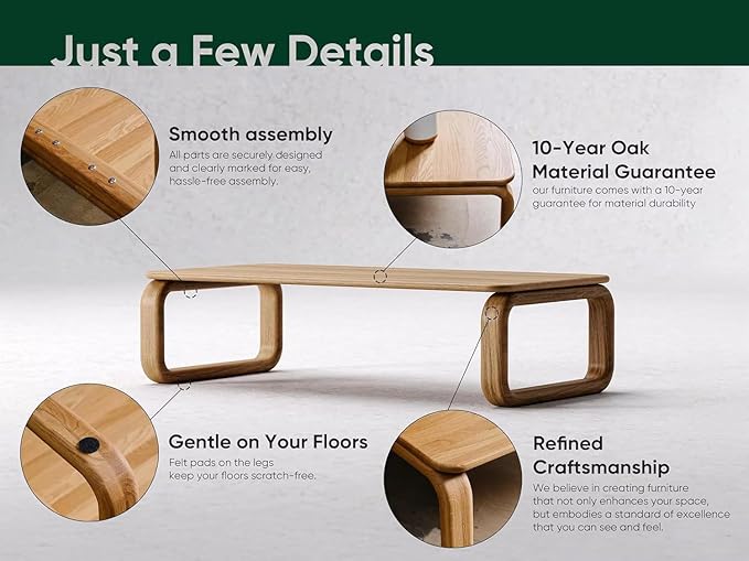 Modern Coffee Table | Wood Rectangle Home Decor for Living Room, Bedroom & Office | Rustic, Farmhouse & Mid-Century Furniture (Espresso, 27,5'' x 55'' in)