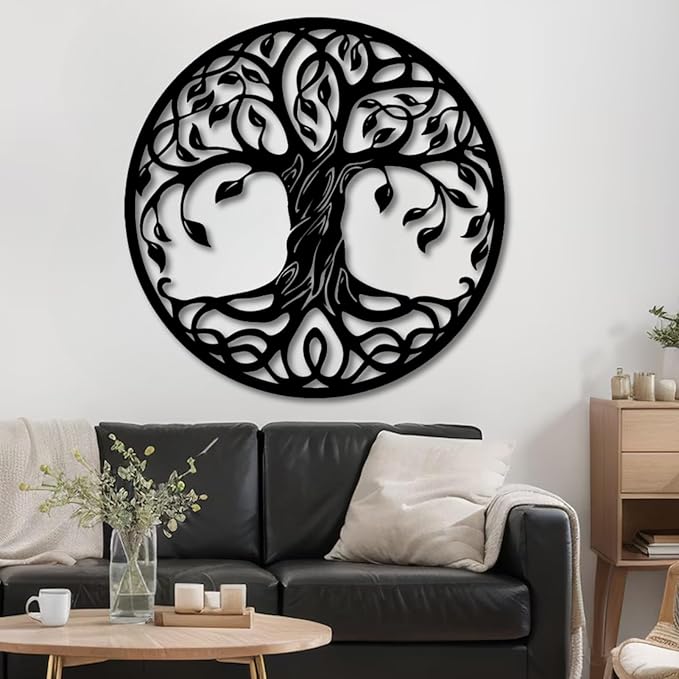 Tree of Life Wall Art,Metal Tree Wall Decorations for Living,Dining Roo,Tree of Life Metal Wall Art(39"×39", Style 2)