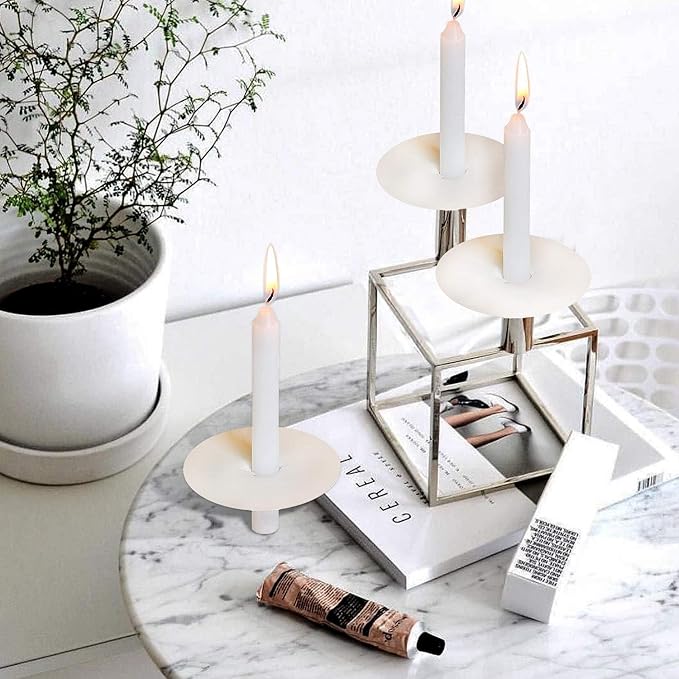 Onebird 200 White Taper Candles, Smokeless and Odorless, Handheld Drip Guard, 0.5 inch x 5 inch, Church for Prayers, Vigils, Memorial Services, Religion