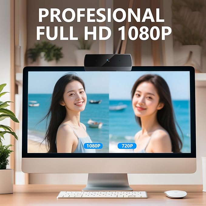 Full HD 1080p Webcam for pc Camera for Computer Laptop Web cam Desktop Streaming Camera,Built-in Mic,Plug & Play USB