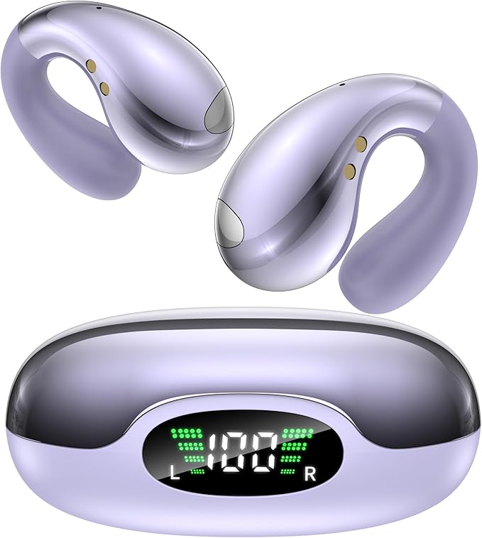 Ai Translation Earbuds Real-Time – Ear Buds Translators Any Language, Audifonos Traductores Inglés Español, Instant Translating Earbud Devices for Live Global Conversations, Crystal Purple