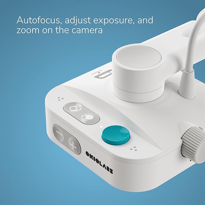 OKIOCAM W1 USB 4K 8MP Document Camera with Light for Teachers. Comes with OKIOPoint & AI-Tracking Presentation Software. Doc Camera for Classroom. Compatible with PC/Mac, with Type-C Adaptor