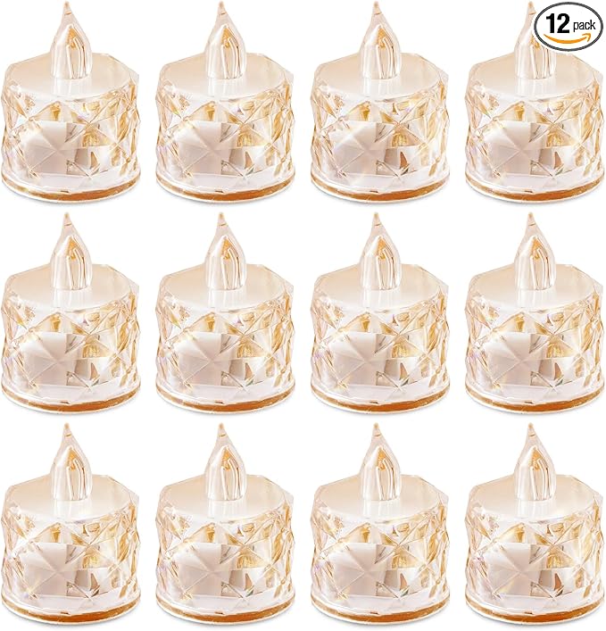 12 Pack Flameless LED Tea Lights Candles,for Halloween Christmas Home/Wedding Decor, Holiday Gifts &Decorate Lights