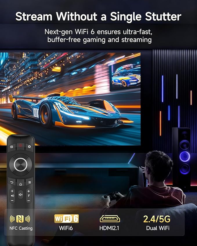 Smart 4K Projector Movie Gaming Karaoke TV, 2300 ANSI High Brightness Ultra HD Proyector Indoor Daylight, NFC, Auto Focus, WiFi 6, Bluetooth, DSP Audio, HDMI, Outdoor Home Theater/Bright Room, 2025