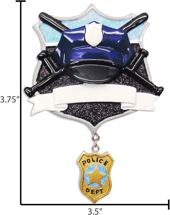 Personalized Police Christmas Ornament 2025 - The Police Ornaments for Christmas Tree Appreciation Gifts for Coworkers Badges Thank You Gifts Coworker Ornaments by Elves