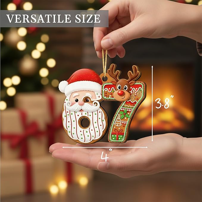 67 Christmas Ornament, 67 Ornaments for Xmas Tree, Funny Christmas Ornaments 2025, 6 7 Meme Ornament for Teens, Six Seven Gifts, Gag Gifts for Teens, Teen Girls Trendy Stuff (Reindeer 67)